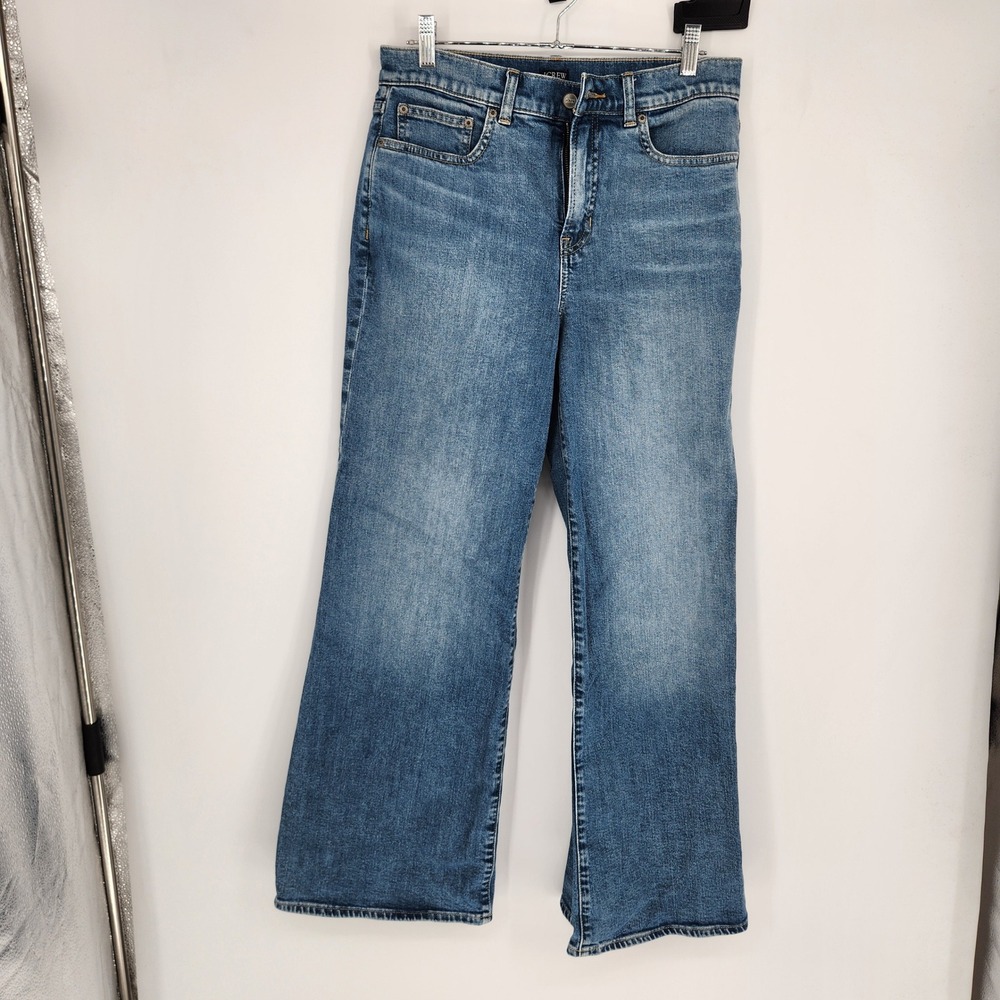 J.Crew Denim Trouser Jeans Medium Wash Wide Leg High Rise CX289 Size 29